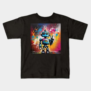 Colorful Peace Robot Kids T-Shirt